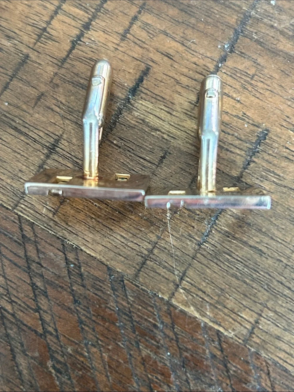 Vintage 60s SWANK Gold Rectangular Cufflinks